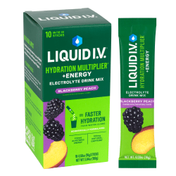 Liquid IV Energy Blackberry Peach Drink Mix, 0.56 Oz, Total Qty 10