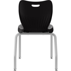 HON® SmartLink 4-Leg Chairs, 18" High, Onyx/Platinum, Set Of 4 Chairs