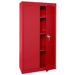Sandusky Value Series 30"W Light Duty Storage Cabinet, 30" x 18" x 66", Red