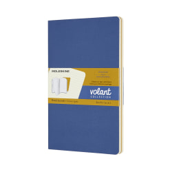 Moleskine Volant Journals, 5" x 8-1/4", Ruled, 96 Pages (48 Sheets), Forget-Me-Not Blue/Amber Yellow, Set Of 2 Journals