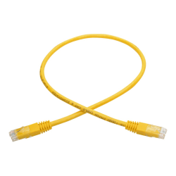 Tripp Lite 2ft Cat6 Gigabit Molded Patch Cable RJ45 M/M 550MHz 24AWG Yellow 2' - 128 MB/s - Patch Cable - 2 ft - 1 x RJ-45 Male Network - 1 x RJ-45 Male Network - Gold-plated Contacts - Yellow