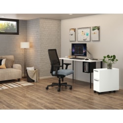 HON® Fuse 10"W Mobile Slim Pedestal, Designer White