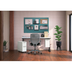 HON® Fuse 10"W Undermount Storage Cubby With Lockable Door, Right-Handed, Designer White