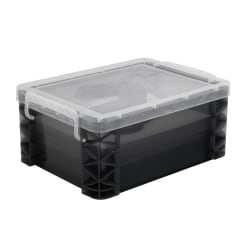 Super Stacker Large Storage Box, 6-1/2"H x 10-1/5"W x 14-1/2"L, Gray