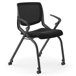 HON® Motivate Nesting Stacking Chair, Black