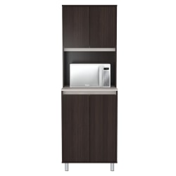 Inval 4-Door Coffee Station Cabinet, 70-7/8"H x 23-5/8"W x 19-3/4"D, Espresso/Ambar Gray