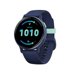 Garmin vívoactive 5 Fitness-Tracking Smartwatch With Aluminum Bezel And Silicone Band, Navy Blue