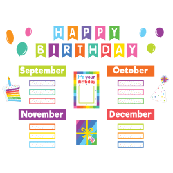 Teacher Created Resources Mini Bulletin Board Set, Colorful Happy Birthday