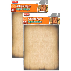Roylco Antique Paper, 8-1/2" x 11", Multicolor, 32 Sheets Per Pack, Set Of 2 Packs