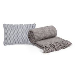 Realspace™ Pillow And Blanket Set, Gray