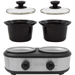 Nesco Dual Serving Station - Dual Warmer/Plates - 1.25 quart per Container - 170 W Electric Power Source - Stainless Steel