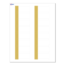 Avery® Print-To-The-Edge Labels With Sure Feed® Technology, S00-D1N-PRWMP10, Rectangle, 1" x 2-5/8", Matte White, Preprinted Dipped Gold Edge Design, Pack Of 160