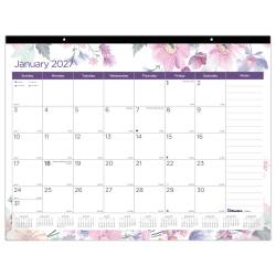 2027 Blueline® Colorful Monthly Desk Pad Calendar, 22" x 17", Passion, January To December, C194113, Total Qty 1