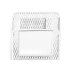 U Brands® Magnetic Locker Cup With Mirror, 5"H x 4-3/4"W x 2-7/16"D, White