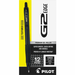 Pilot Gel Pens - Fine 0.7mm Point Size - Refillable - Black Gel-based Ink - Tungsten Carbide Tip - 12 / Dozen