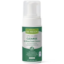 Medline Remedy Specialized No-Rinse Foam Cleanser, Unscented, 4 Oz, Case Of 24 Bottles