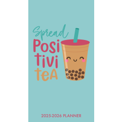 2025 Willow Creek Press 2-Year Monthly Checkbook/Calendar, 3-1/2" x 6-1/2", Spread Positivity, January 2025 To December 2026, 47101