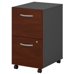Bush Business Furniture Components 2 Drawer Mobile File Cabinet, Hansen Cherry/Graphite Gray, Standard Delivery (Partially Assembled)