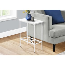 Monarch Specialties Gia Accent Table, 24"H x 15-3/4"W x 9-1/2"D, White