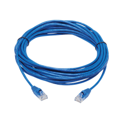 Tripp Lite Cat6a 10G Snagless Molded Slim UTP Network Patch Cable (M/M), Blue, 25 ft. - First End: 1 x RJ-45 Male Network - Second End: 1 x RJ-45 Male Network - 10 Gbit/s - Patch Cable - Gold Plated Contact - 28 AWG - Blue