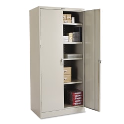 Tennsco Deluxe Steel Storage Cabinet, 4 Adjustable Shelves, 78"H x 36"W x 24"D, Light Gray