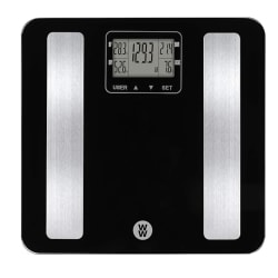 Conair Weight Watchers Body Analysis Glass Scale, 12-1/4" x 12-5/8", Black