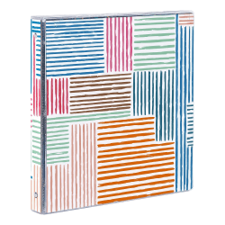 Office Depot® Brand Fashion 3-Ring Binder, 1" Round Rings, Multicolor Geo