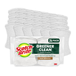 Scotch-Brite Greener Zero Scratch Sponges, 24 pack-Scrubbing Sponges, 100% Recycled, Great For Washing Dishes and Cleaning Kitchen