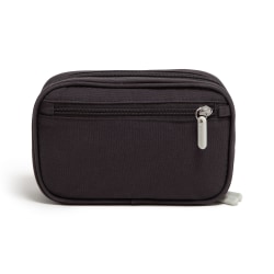 U Brands® Dual Zip Canvas Tech Pouch, 5"H x 2-1/4"W x 7-13/16"D, Slate Gray