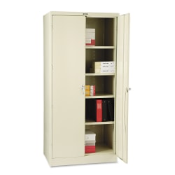 Tennsco Deluxe Steel Storage Cabinet, 4 Adjustable Shelves, 78"H x 36"W x 24"D, Putty