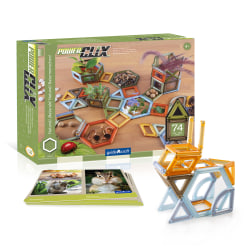 Guidecraft PowerClix Frames, Natural, Magnetic Building Set, 75 Pieces