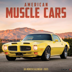 2025 Willow Creek Press Sports Monthly Wall Calendar, 12" x 12", American Muscle Cars, January To December, 41345