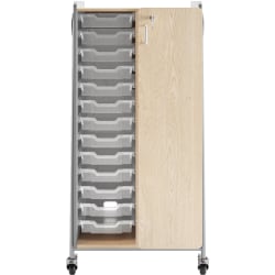 Safco® Whiffle Double-Column Rolling Storage Cart With Wardrobe Bar, 60"H x 30"W x 19-3/4"D, Gray