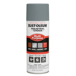 Rust-Oleum Industrial Choice 1600 System Multi-Purpose Enamel Spray Primer, 12 Oz, Flat Gray, Case Of 6 Cans