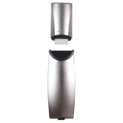 Safe-T-Gard Door Tissue Dispenser With Trash Receptacle, Brushed Stainless