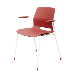 KFI Studios Imme Stack Chair With Arms, Coral/White