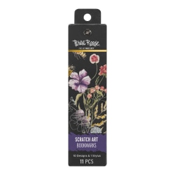 Brea Reese® Scratch Art Bookmarks, Florals, Set Of 10 Bookmarks