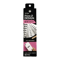 Brea Reese® Press And Design Rub On Transfer Message Pad, Bold Font With Applicator, Set Of 101 Pieces