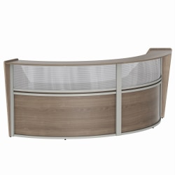 Linea Italia, Inc 2-Unit 124"W Curved Reception Desk, Natural Walnut