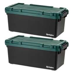 IRIS Remington Heavy-Duty Trail Boxes with Latching Lids, 60-Quart, Black, Total Qty 2