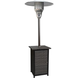 Hanover 7-Ft. Square Wicker Propane Patio Heater - Gas - Propane - 14.07 kW - 16 Sq. ft. Coverage Area - Outdoor - Brown, Hammered Bronze