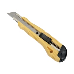 SKILCRAFT® Snap-Off Blade Heavy-Duty Utility Knife, 18 mm, Yellow (AbilityOne 5110-01-621-5256)
