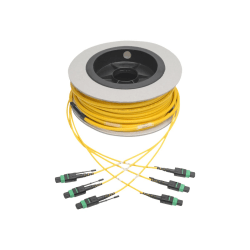 Tripp Lite MTP/MPO (APC) Singlemode Slim Trunk Cable, 24-Strand, 40/100 GbE, 40/100GBASE-PLR4, Plenum, 6mm Dual Jacket, 38 m (124 ft.) - Trunk cable - MTP/MPO single-mode (F) to MTP/MPO single-mode (F) - yellow