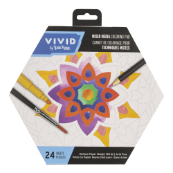 Vivid by Brea Reese® Shaped Mixed Media Paper Pad, 8-1/2" x 9-1/2", Mandala, Pad Of 24 Sheets