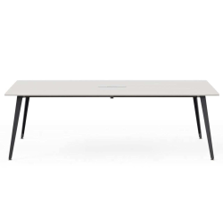 Branch Furniture Rectangle Conference Table, 30"H x 96"W x 48"D, White Top/Charcoal Base
