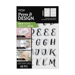 Brea Reese® Press And Design Rub On Transfer Alphabet, With Applicator, Set Of 62 Pieces