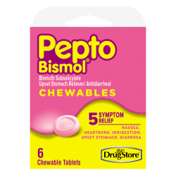 Pepto-Bismol Original Flavor Chewable Tablets, Pack Of 6 Tablets