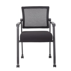 Boss Office Products 4-Legged Guest Chair With Casters, Black