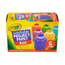 Crayola® Bold Washable Project Paint, 2 Oz, Assorted Colors, Box Of 6 Paints