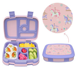 Bentgo Kids Lunch Box, 2"H x 6-1/2"W x 8-1/2"D, Carousel Unicorns